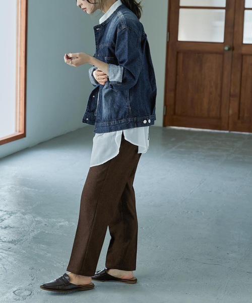 ノーカラーデニムジャケット（デニムジャケット）｜Fashion