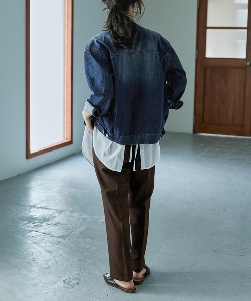 ノーカラーデニムジャケット（デニムジャケット）｜Fashion