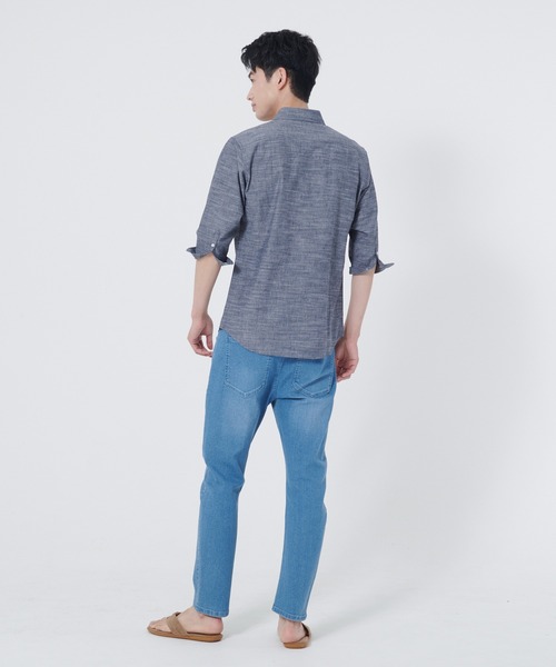 Blue Standard (ブルースタンダード)の「【BLUE STANDARD/ブルースタンダード】柔らかな肌触り フレンチリネンミックス 刷毛目 7分袖シャツ(シャツ/ブラウス・メンズ・ホワイト/グレー/ターコイズブルー/ブルー・MEDIUM/LARGE/X-LARGE)」の21枚目の写真