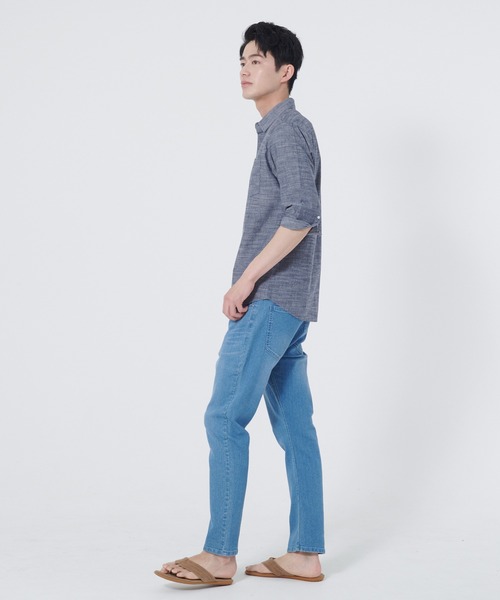 Blue Standard (ブルースタンダード)の「【BLUE STANDARD/ブルースタンダード】柔らかな肌触り フレンチリネンミックス 刷毛目 7分袖シャツ(シャツ/ブラウス・メンズ・ホワイト/グレー/ターコイズブルー/ブルー・MEDIUM/LARGE/X-LARGE)」の20枚目の写真