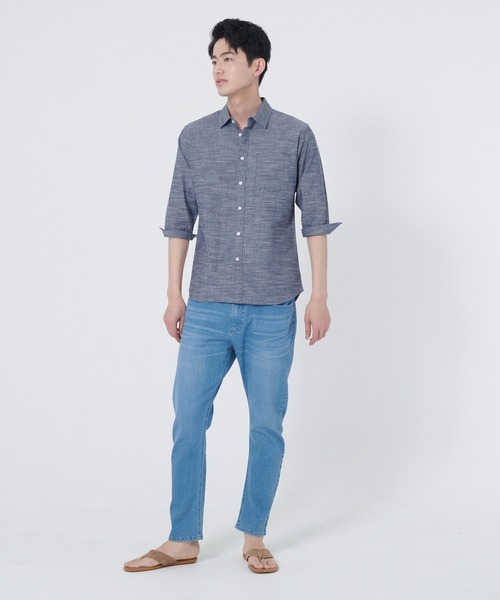Blue Standard (ブルースタンダード)の「【BLUE STANDARD/ブルースタンダード】柔らかな肌触り フレンチリネンミックス 刷毛目 7分袖シャツ(シャツ/ブラウス・メンズ・ホワイト/グレー/ターコイズブルー/ブルー・MEDIUM/LARGE/X-LARGE)」の19枚目の写真