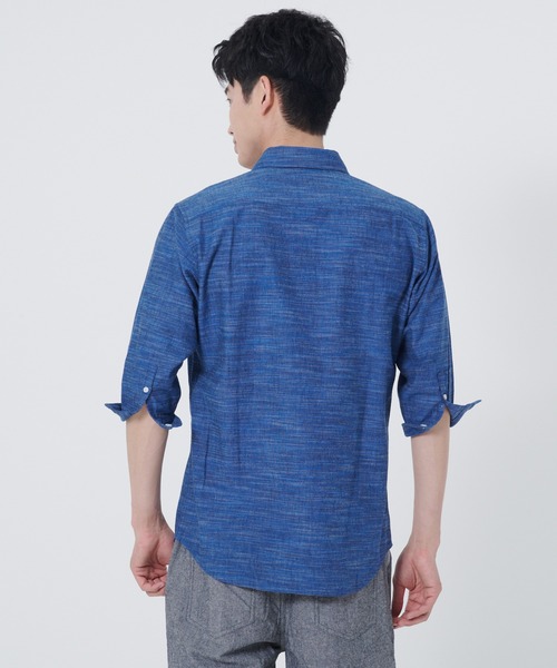 Blue Standard (ブルースタンダード)の「【BLUE STANDARD/ブルースタンダード】柔らかな肌触り フレンチリネンミックス 刷毛目 7分袖シャツ(シャツ/ブラウス・メンズ・ホワイト/グレー/ターコイズブルー/ブルー・MEDIUM/LARGE/X-LARGE)」の7枚目の写真