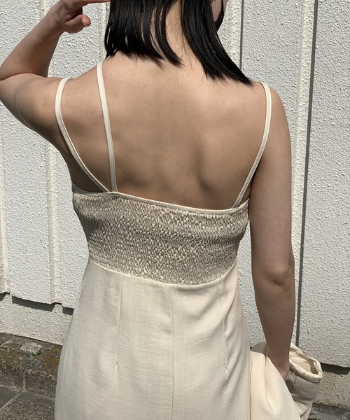 Jewelobe(ジュエローブ)の「ショートベスト×変形ストラップタイトキャミワンピースセット(セットアップ・レディース・ブラック/アイボリー・S/M)」の15枚目の写真