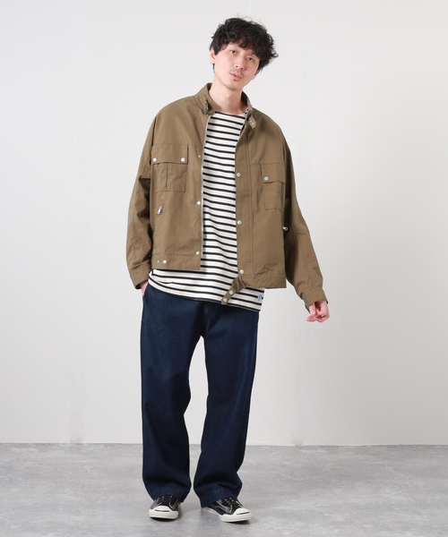 JOURNAL STANDARD J.S HOMESTEAD(ジャーナルスタンダードホームステッド)の「【j.s.homestead】コーデュラ NYCO BIKERS ハーフブルゾン(ブルゾン・メンズ・ブラック/サファリグリーン・MEDIUM/LARGE)」の3枚目の写真