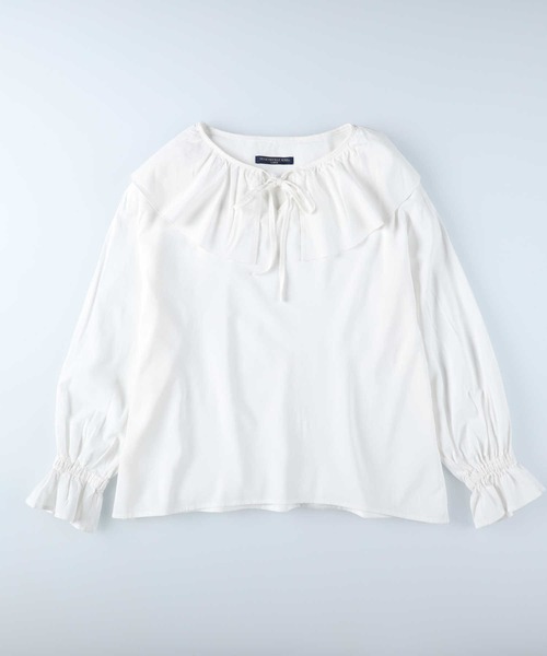 HONEYSUCKLE ROSE（ハニーサックルローズ）の「【HONEYSUCKLE ROSE】フリル衿ブラウス（シャツ/ブラウス・レディース・ベージュ/オフホワイト/ブラック・M/L）」の7枚目の写真