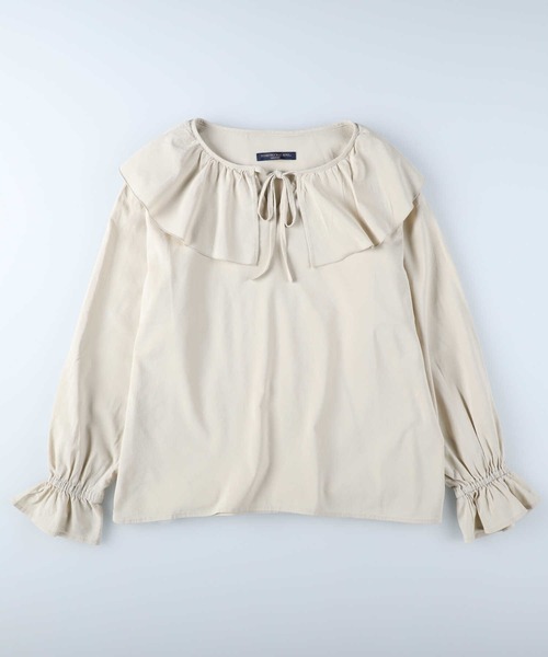 HONEYSUCKLE ROSE（ハニーサックルローズ）の「【HONEYSUCKLE ROSE】フリル衿ブラウス（シャツ/ブラウス・レディース・ベージュ/オフホワイト/ブラック・M/L）」の13枚目の写真