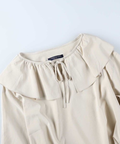 HONEYSUCKLE ROSE（ハニーサックルローズ）の「【HONEYSUCKLE ROSE】フリル衿ブラウス（シャツ/ブラウス・レディース・ベージュ/オフホワイト/ブラック・M/L）」の16枚目の写真