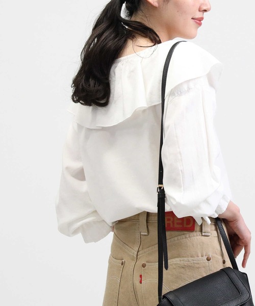 HONEYSUCKLE ROSE（ハニーサックルローズ）の「【HONEYSUCKLE ROSE】フリル衿ブラウス（シャツ/ブラウス・レディース・ベージュ/オフホワイト/ブラック・M/L）」の19枚目の写真