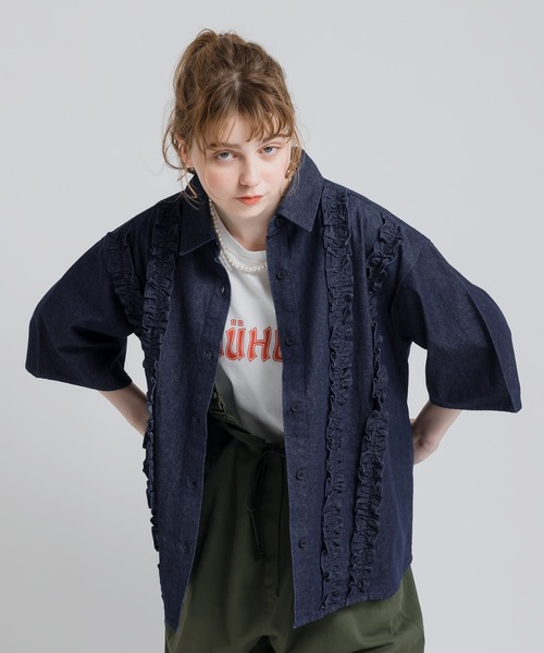MUHET（ミュエータ）の「フロントダブルフリルブラウス（シャツ 