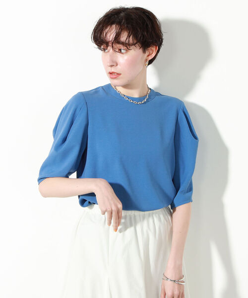 NOLLEY’S(ノーリーズ)の「◇【WEB限定】2WAYジョーゼット肩タックブラウス(シャツ/ブラウス・レディース・オフホワイト/チャコールグレー/ブルー/イエロー・FREE)」の14枚目の写真