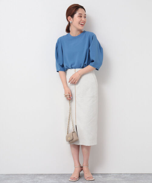 NOLLEY’S(ノーリーズ)の「◇【WEB限定】2WAYジョーゼット肩タックブラウス(シャツ/ブラウス・レディース・オフホワイト/チャコールグレー/ブルー/イエロー・FREE)」の16枚目の写真