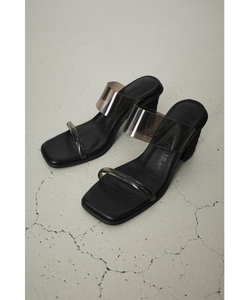 AZUL by moussy(アズールバイマウジー)の「JUTE HEEL CLEAR SANDALS/ジュートヒールクリアサンダル(サンダル・レディース・ブラック/ベージュ・SMALL/MEDIUM/LARGE)」の1枚目の写真