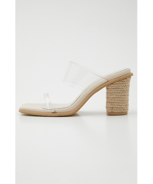 AZUL by moussy(アズールバイマウジー)の「JUTE HEEL CLEAR SANDALS/ジュートヒールクリアサンダル(サンダル・レディース・ブラック/ベージュ・SMALL/MEDIUM/LARGE)」の6枚目の写真