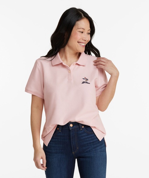 L.L.Bean（エルエルビーン）の「プレミアム・ダブル・エル・ポロシャツ、リラックス・フィット　半袖　スクリプト・ロゴ 米国フィット・レギュラー（ポロシャツ・レディース・ホワイト/ネイビー/コバルトブルー/ピンク/ライラック/ミント・SMALL/MEDIUM/LARGE/X-SMALL）」の9枚目の写真