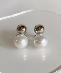 tone | 【ECRu.】メタル×パールイヤリング(イヤリング)