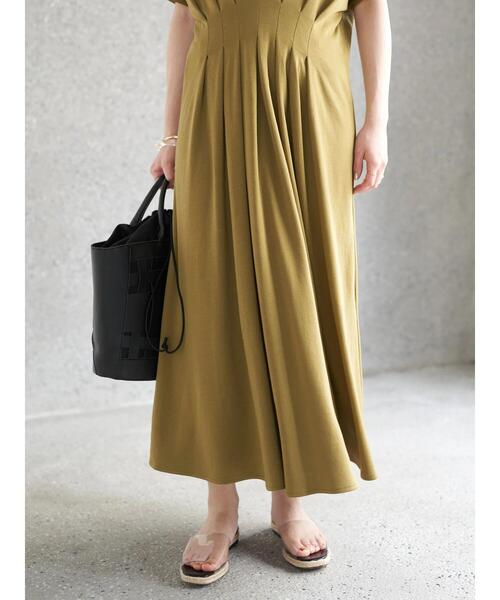 earth music&ecology（アースミュージックアンドエコロジー）の「ウエストタックワンピース（ワンピース・レディース・ダークブラウン/オリーブ・FREE）」の16枚目の写真