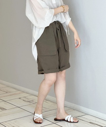 IENA LA BOUCLE リネンキャンバスイージーショーツ