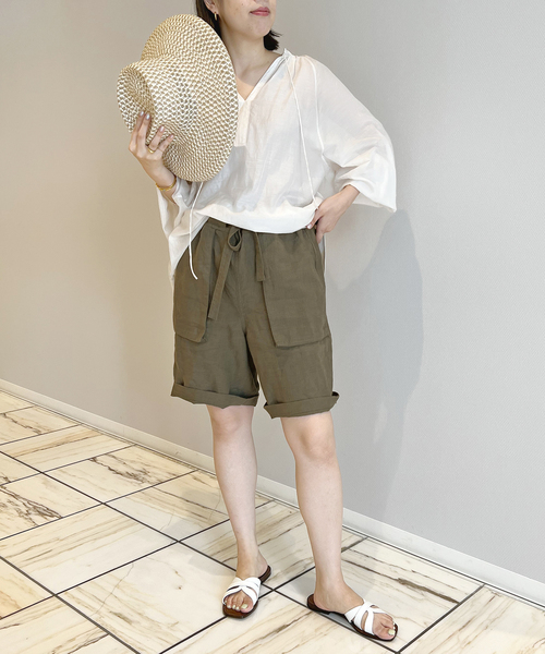 IENA LA BOUCLE(イエナラブークル)の「IENA LA BOUCLE リネンキャンバスイージーショーツ(その他パンツ・レディース・カーキ/ネイビー・36/38)」の20枚目の写真