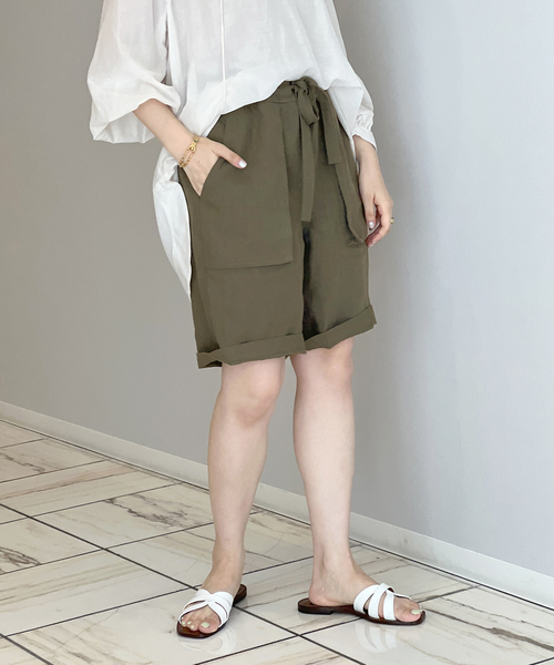 IENA LA BOUCLE(イエナラブークル)の「IENA LA BOUCLE リネンキャンバスイージーショーツ(その他パンツ・レディース・カーキ/ネイビー・36/38)」の22枚目の写真