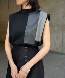 【&g’aime】ラインプリントTシャツ