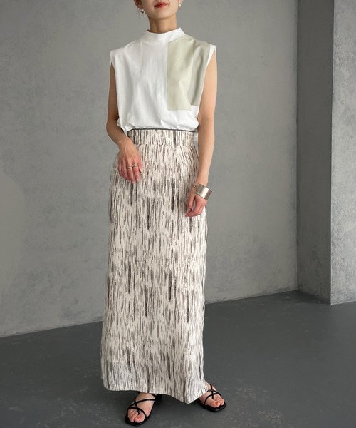 &g'aime（アンジェム）の「【&g’aime】ラインプリントTシャツ（Tシャツ/カットソー・レディース・ホワイト/ブラック・FREE）」の14枚目の写真