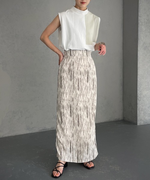 &g'aime（アンジェム）の「【&g’aime】ラインプリントTシャツ（Tシャツ/カットソー・レディース・ホワイト/ブラック・FREE）」の13枚目の写真