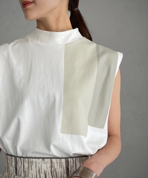 &g'aime（アンジェム）の「【&g’aime】ラインプリントTシャツ（Tシャツ/カットソー・レディース・ホワイト/ブラック・FREE）」の9枚目の写真