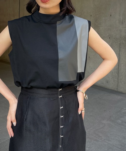 &g'aime（アンジェム）の「【&g’aime】ラインプリントTシャツ（Tシャツ/カットソー・レディース・ホワイト/ブラック・FREE）」の17枚目の写真