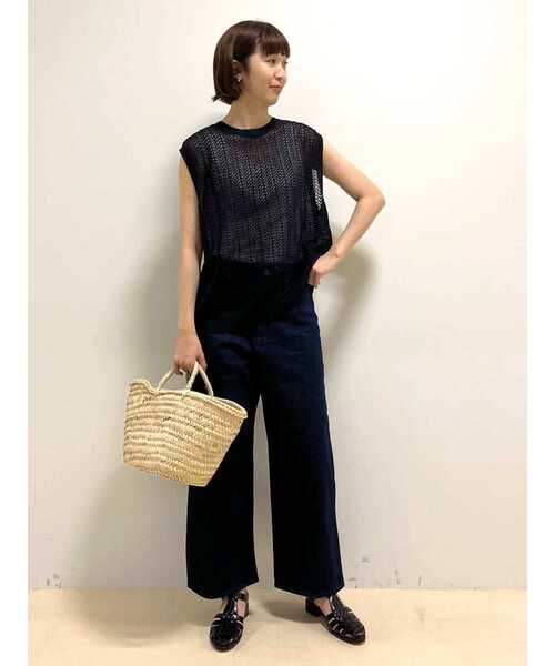 human woman（ヒューマンウーマン）の「◆透かし柄２ＷＡＹニット（ニット/セーター・レディース・ホワイト/ネイビー・MEDIUM）」の22枚目の写真