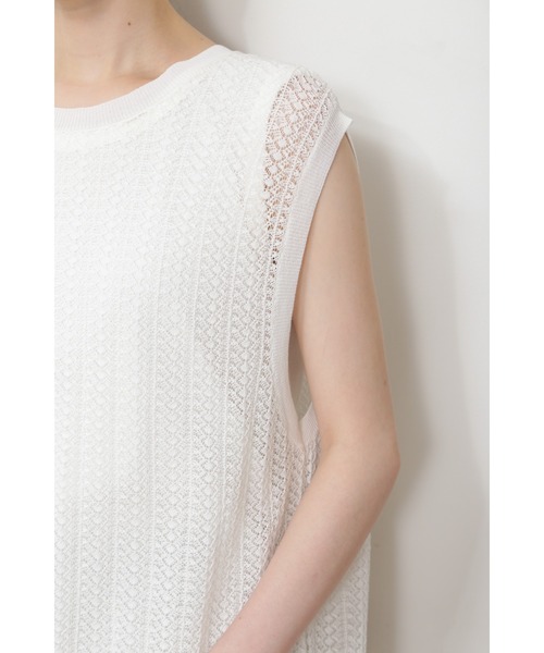 human woman（ヒューマンウーマン）の「◆透かし柄２ＷＡＹニット（ニット/セーター・レディース・ホワイト/ネイビー・MEDIUM）」の18枚目の写真