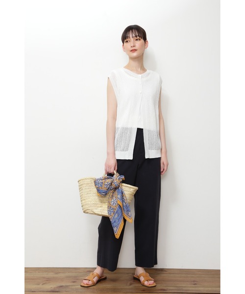 human woman（ヒューマンウーマン）の「◆透かし柄２ＷＡＹニット（ニット/セーター・レディース・ホワイト/ネイビー・MEDIUM）」の11枚目の写真