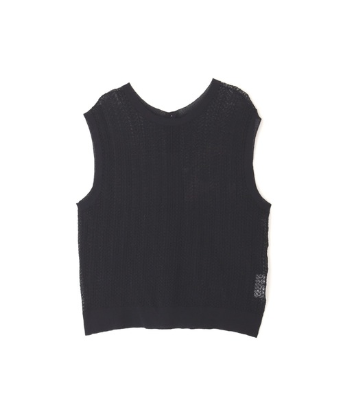 human woman（ヒューマンウーマン）の「◆透かし柄２ＷＡＹニット（ニット/セーター・レディース・ホワイト/ネイビー・MEDIUM）」の9枚目の写真