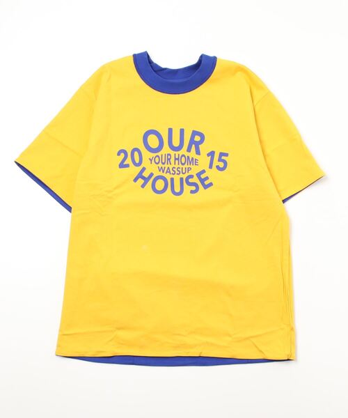 A'GEM9(エージェムナイン)の「A'GEM/9 × .kom『WASSUP/ワズアップ』Our House Tee/アワーハウス リバーシブルカラー グラフィック 半袖 Tシャツ(Tシャツ/カットソー・メンズ・ブルー/ブラウン・L/XL)」の15枚目の写真