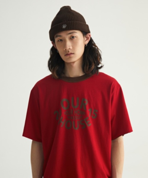A'GEM9(エージェムナイン)の「A'GEM/9 × .kom『WASSUP/ワズアップ』Our House Tee/アワーハウス リバーシブルカラー グラフィック 半袖 Tシャツ(Tシャツ/カットソー・メンズ・ブルー/ブラウン・L/XL)」の5枚目の写真