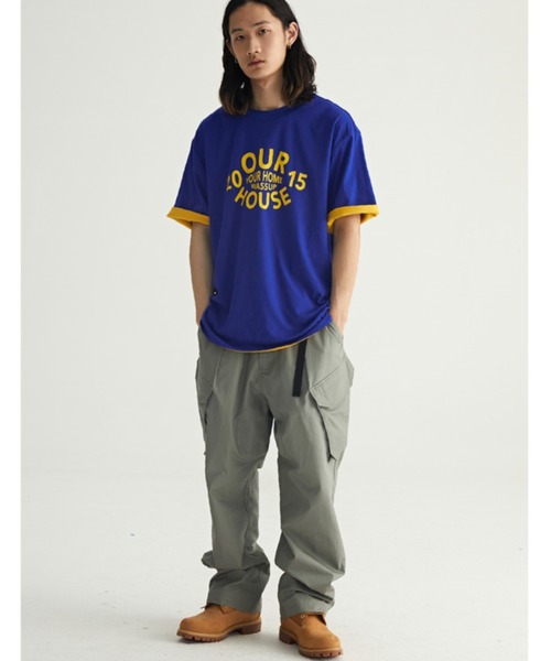 A'GEM9(エージェムナイン)の「A'GEM/9 × .kom『WASSUP/ワズアップ』Our House Tee/アワーハウス リバーシブルカラー グラフィック 半袖 Tシャツ(Tシャツ/カットソー・メンズ・ブルー/ブラウン・L/XL)」の7枚目の写真