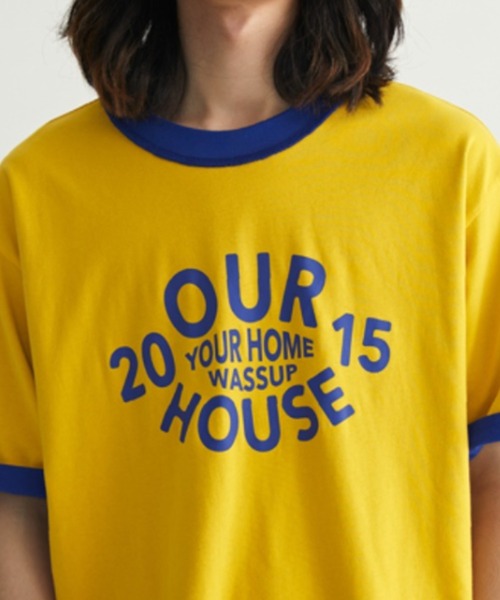 A'GEM9(エージェムナイン)の「A'GEM/9 × .kom『WASSUP/ワズアップ』Our House Tee/アワーハウス リバーシブルカラー グラフィック 半袖 Tシャツ(Tシャツ/カットソー・メンズ・ブルー/ブラウン・L/XL)」の11枚目の写真