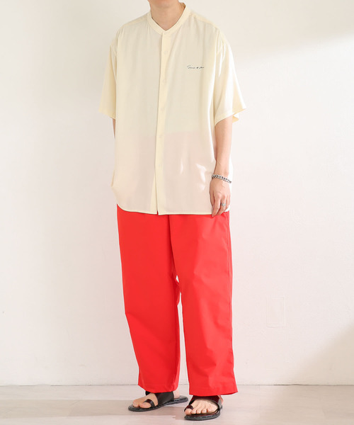 SENSE OF PLACE by URBAN RESEARCH（センスオブプレイスバイアーバンリサーチ）の「シシュウバンドカラーシャツ（シャツ/ブラウス・メンズ・アイボリー/ブラック/ミント/ブルー・MEDIUM/LARGE）」の6枚目の写真