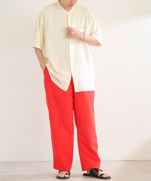 SENSE OF PLACE by URBAN RESEARCH（センスオブプレイスバイアーバンリサーチ）の「シシュウバンドカラーシャツ（シャツ/ブラウス・メンズ・アイボリー/ブラック/ミント/ブルー・MEDIUM/LARGE）」の11枚目の写真