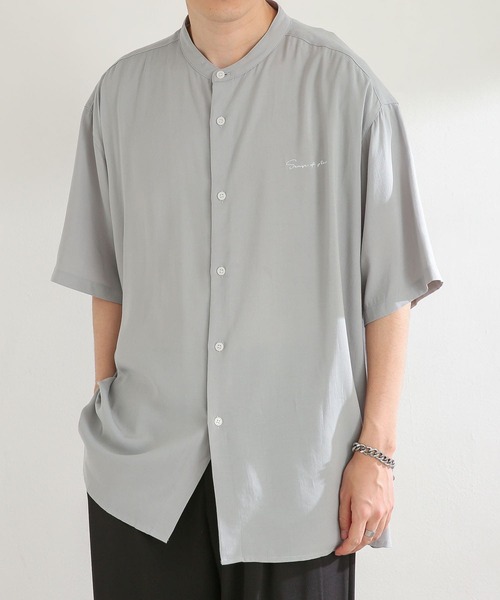 SENSE OF PLACE by URBAN RESEARCH（センスオブプレイスバイアーバンリサーチ）の「シシュウバンドカラーシャツ（シャツ/ブラウス・メンズ・アイボリー/ブラック/ミント/ブルー・MEDIUM/LARGE）」の13枚目の写真