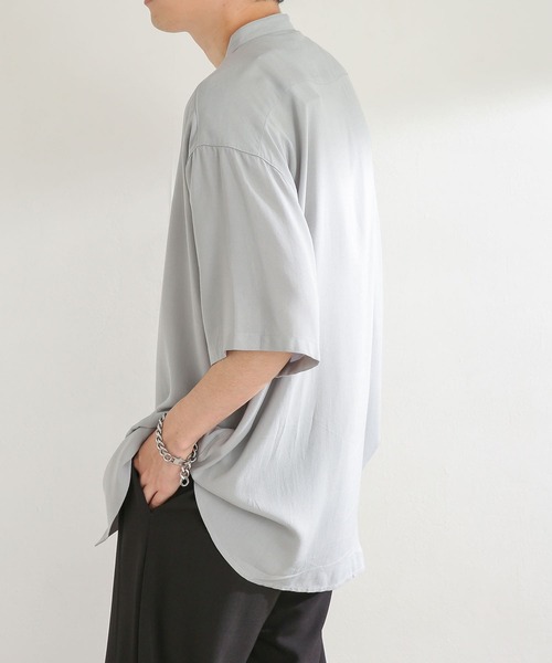 SENSE OF PLACE by URBAN RESEARCH（センスオブプレイスバイアーバンリサーチ）の「シシュウバンドカラーシャツ（シャツ/ブラウス・メンズ・アイボリー/ブラック/ミント/ブルー・MEDIUM/LARGE）」の14枚目の写真