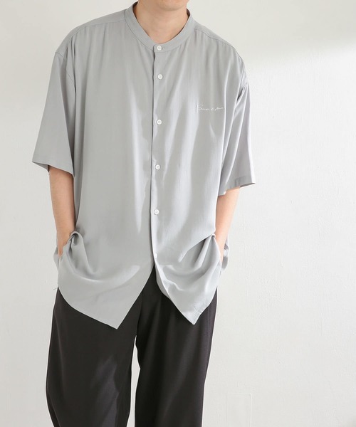 SENSE OF PLACE by URBAN RESEARCH（センスオブプレイスバイアーバンリサーチ）の「シシュウバンドカラーシャツ（シャツ/ブラウス・メンズ・アイボリー/ブラック/ミント/ブルー・MEDIUM/LARGE）」の16枚目の写真