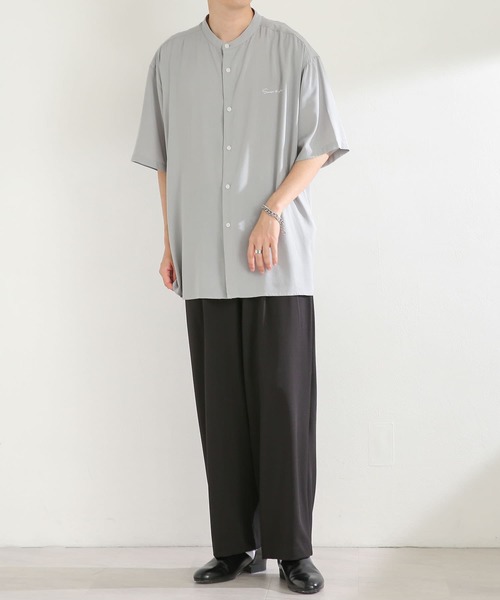 SENSE OF PLACE by URBAN RESEARCH（センスオブプレイスバイアーバンリサーチ）の「シシュウバンドカラーシャツ（シャツ/ブラウス・メンズ・アイボリー/ブラック/ミント/ブルー・MEDIUM/LARGE）」の17枚目の写真