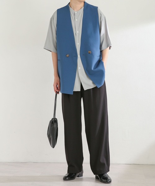 SENSE OF PLACE by URBAN RESEARCH（センスオブプレイスバイアーバンリサーチ）の「シシュウバンドカラーシャツ（シャツ/ブラウス・メンズ・アイボリー/ブラック/ミント/ブルー・MEDIUM/LARGE）」の20枚目の写真