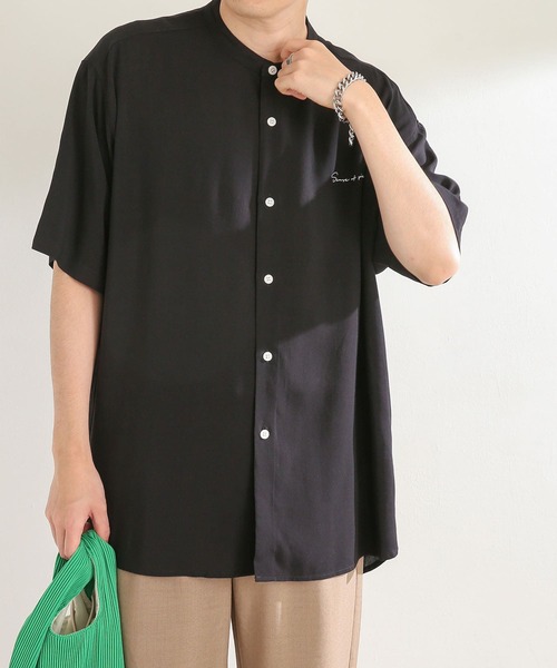 SENSE OF PLACE by URBAN RESEARCH（センスオブプレイスバイアーバンリサーチ）の「シシュウバンドカラーシャツ（シャツ/ブラウス・メンズ・アイボリー/ブラック/ミント/ブルー・MEDIUM/LARGE）」の22枚目の写真