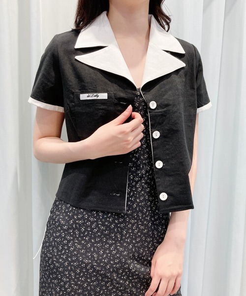 lilLilly（リルリリー）の「リネンシャツジャケット（シャツ/ブラウス・レディース・ホワイト/ブラック/ピンク・FREE）」の3枚目の写真