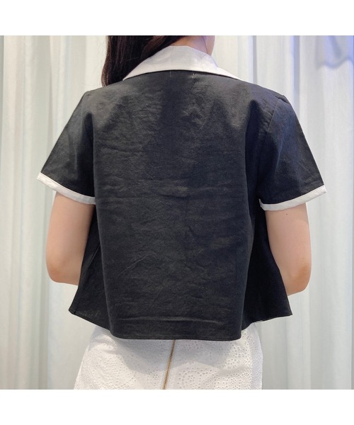 lilLilly（リルリリー）の「リネンシャツジャケット（シャツ/ブラウス・レディース・ホワイト/ブラック/ピンク・FREE）」の6枚目の写真