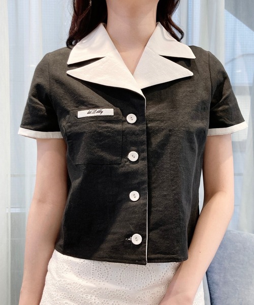 lilLilly（リルリリー）の「リネンシャツジャケット（シャツ/ブラウス・レディース・ホワイト/ブラック/ピンク・FREE）」の10枚目の写真