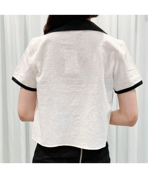 lilLilly（リルリリー）の「リネンシャツジャケット（シャツ/ブラウス・レディース・ホワイト/ブラック/ピンク・FREE）」の15枚目の写真