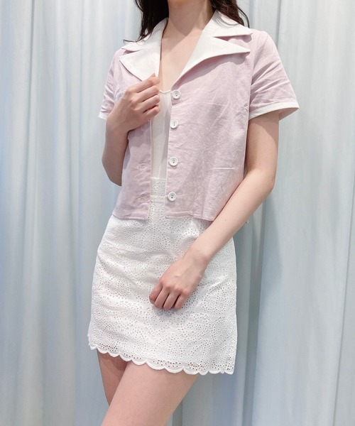 lilLilly（リルリリー）の「リネンシャツジャケット（シャツ/ブラウス・レディース・ホワイト/ブラック/ピンク・FREE）」の18枚目の写真