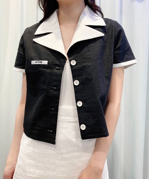 lilLilly（リルリリー）の「リネンシャツジャケット（シャツ/ブラウス・レディース・ホワイト/ブラック/ピンク・FREE）」の16枚目の写真